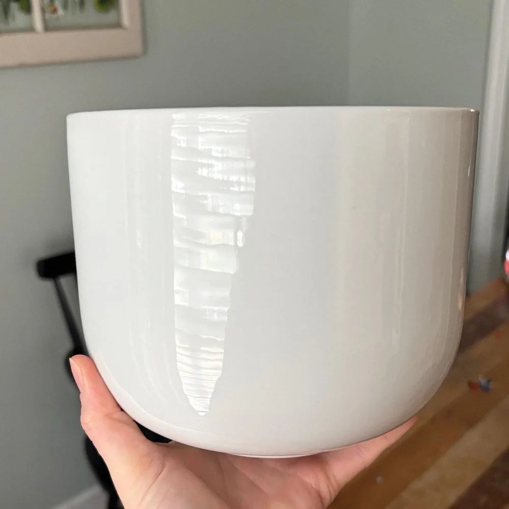 Crate&Barrel Glossy Stoneware White Bowl